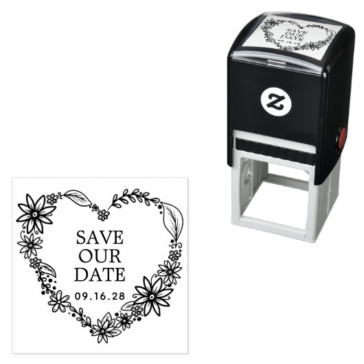 Blutherz Wreath Save the Date Permastempel (Beispiel)