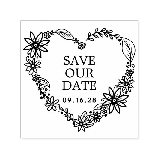 Blutherz Wreath Save the Date Permastempel (Design)