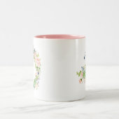 Bluthochdruck Succulents Cactus Wreath Monogram Zweifarbige Tasse (Mittel)