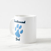 Bluthochdruck Vater Blauer Pawprint Kaffeetasse (Vorderseite Links)