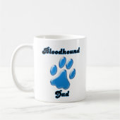Bluthochdruck Vater Blauer Pawprint Kaffeetasse (Links)
