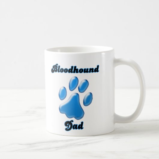 Bluthochdruck Vater Blauer Pawprint Kaffeetasse (Rechts)