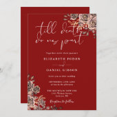 Bluthochgotische Rose Blumenhochzeit Einladung (Vorne/Hinten)