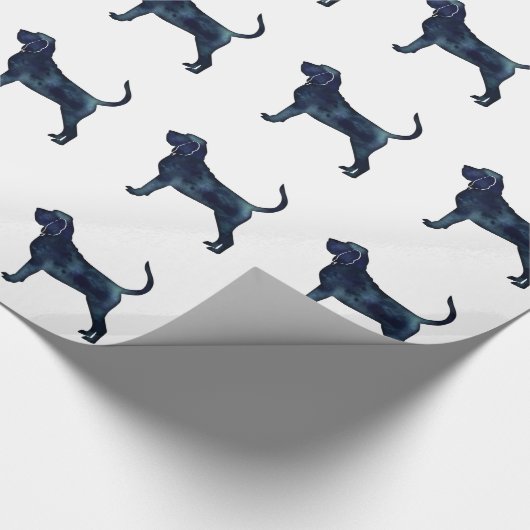 Bluthound Hund Rasse Schwarze Wasserfarbe Geschenkpapier (Ecke)