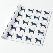 Bluthound Hund Rasse Schwarze Wasserfarbe Geschenkpapier (Ungerollt)