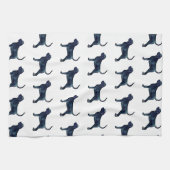 Bluthound Hund Rasse Schwarze Wasserfarbe Geschirrtuch (Horizontal)