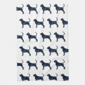 Bluthound Hund Rasse Schwarze Wasserfarbe Geschirrtuch (Vertikal)