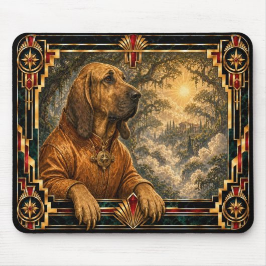 Bluthund, Art Deco Hund Mousepad (Vorne)