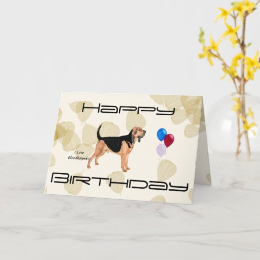 Bluthund auf TAN-Blätter Karte (Gelbe Blume)