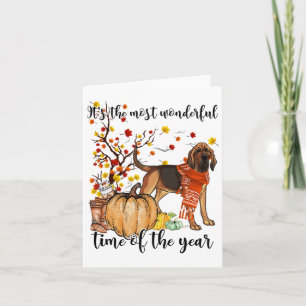 Bluthund Fall Pumpkins Autumn Leaf Tree Karte