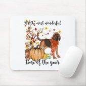 Bluthund Fall Pumpkins Autumn Leaf Tree Mousepad (Mit Mouse)