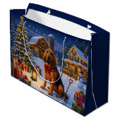 Bluthund-Feiertag  Große Geschenktüte (Rückseite Schrägansicht)