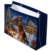 Bluthund-Feiertag  Große Geschenktüte (Vorderseite Schrägansicht)