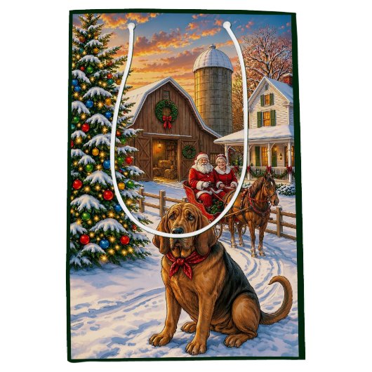 Bluthund-Feiertag Mittlere Geschenktüte (Vorderseite)