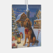 Bluthund-Feiertag  Ornament Aus Glas (Vorderseite Rechts)