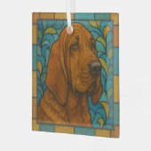 Bluthund "Festes Glas" Ornament Aus Glas (Vorderseite links)