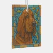 Bluthund "Festes Glas" Ornament Aus Glas (Vorderseite Rechts)