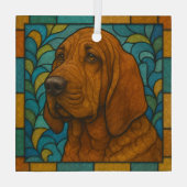 Bluthund "Festes Glas" Ornament Aus Glas (Rückseite)