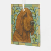 Bluthund "Festes Glas" Ornament Aus Glas (Vorderseite links)