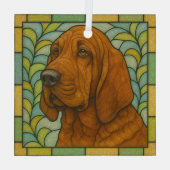 Bluthund "Festes Glas" Ornament Aus Glas (Rückseite)