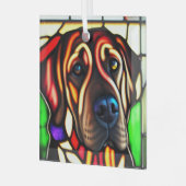 Bluthund "Festes Glas" Ornament Aus Glas (Vorderseite links)