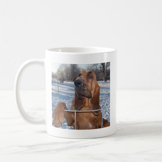 Bluthund-Gesicht Kaffeetasse (Links)