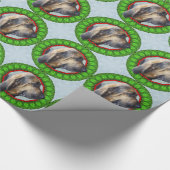Bluthund glückliches Howliday Geschenkpapier (Ecke)