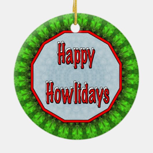 Bluthund glückliches Howliday Keramikornament (Hinten)