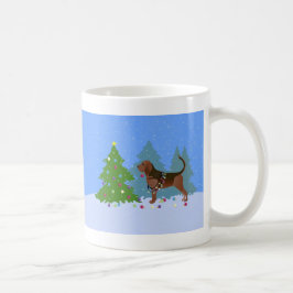 Bluthund Hund dekorieren Weihnachtsbaum Kaffeetasse