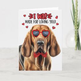 Bluthund Hund gemacht für die Liebe Sie Valentine Feiertagskarte