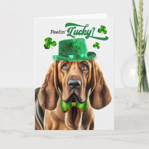 Bluthund Hund Glücklicher St. Patricks Tag Feiertagskarte