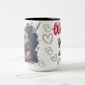 Bluthund-Hund-Liebe-Tasse Zweifarbige Tasse (Mittel)