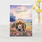 Bluthund-Hund-Wildblumen-Fehlende-Dich Karte (Gelbe Blume)