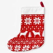 Bluthund Hunde Silhouetten Urlaubsmuster Niedlich Kleiner Weihnachtsstrumpf (Rückseite)