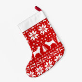 Bluthund Hunde Silhouetten Urlaubsmuster Niedlich Kleiner Weihnachtsstrumpf (Rückseite (Hängend))