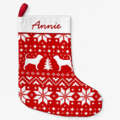 Bluthund Hunde Silhouetten Urlaubsmuster Niedlich Kleiner Weihnachtsstrumpf (Vorderseite)