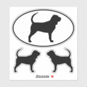 Bluthund Hunde Silhouetten Vinyl Sticker Set (Blatt)