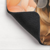 Bluthund-Hundefreund und Pfirsichblüten Mousepad (Ecke)