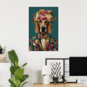 Bluthund im Anzug Poster, Bluthund Portrait Poster (Heimbüro)