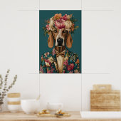 Bluthund im Anzug Poster, Bluthund Portrait Poster (Küche)