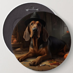 Bluthund-Kürbisse Halloween Gruselig Button