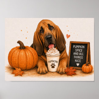Bluthund lädt zum Pumpkin Spice Puppaccino A4 ein Poster