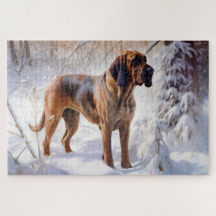 Bluthund Lass es schneien Weihnachten Puzzle
