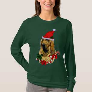 Bluthund-Liebhaber-Weihnachten fröhlich T-Shirt