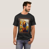 Bluthund-Malerei Sonnenblumen-Blume Mutter Frauen  T-Shirt (Vorne ganz)