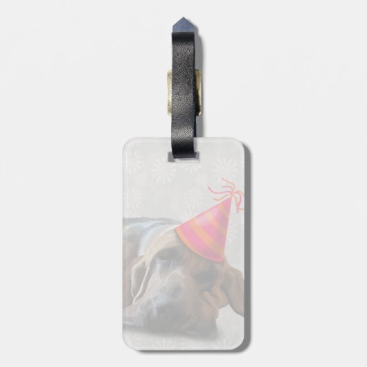 Bluthund nach dem Party Gepäckanhänger (Rückseite vertikal)