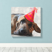 Bluthund nach dem Party Leinwanddruck (Insitu (Holzboden))