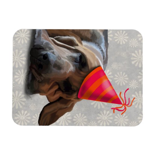 Bluthund nach dem Party Magnet (Horizontal)