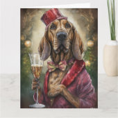 Bluthund Neujahr Karte (Vorderseite)