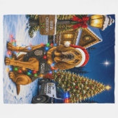Bluthund Polizei Urlaub Fleecedecke (Vorderseite (Horizontal))